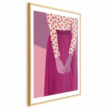 Plakat Truskawkowa pani 40x60 cm z ramą złotą z marginesem