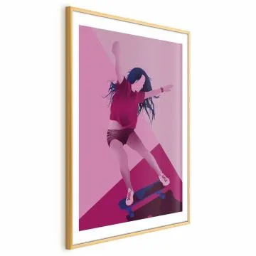 Plakat Powerslide 29,7x42 cm z ramą złotą z marginesem