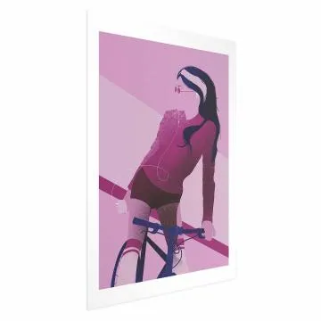 Plakat Kobieta na rowerze 21x30 cm bez ramy z marginesem