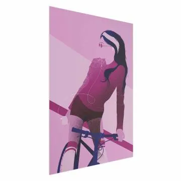 Plakat Kobieta na rowerze 60x90 cm bez ramy bez marginesu