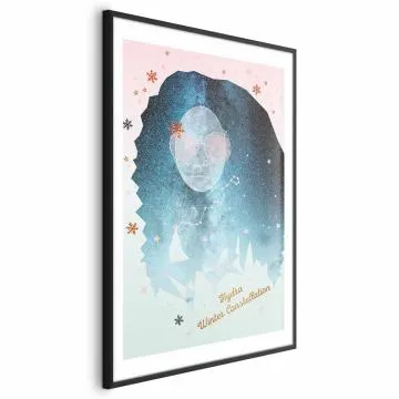 Plakat Winter Constellation 21x30 cm z ramą czarną z marginesem