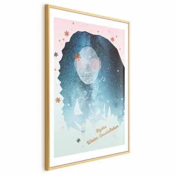 Plakat Winter Constellation 40x60 cm z ramą złotą z marginesem