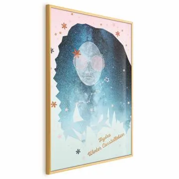 Plakat Winter Constellation 21x30 cm z ramą złotą bez marginesu