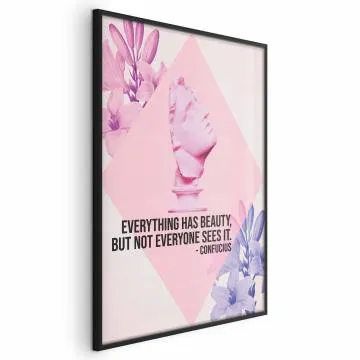 Plakat Konfucjusz o Pięknie 21x30 cm z ramą czarną bez marginesu
