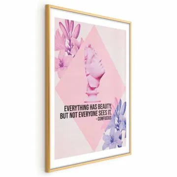 Plakat Konfucjusz o Pięknie 40x60 cm z ramą złotą z marginesem