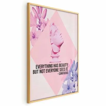 Plakat Konfucjusz o Pięknie 60x90 cm z ramą złotą bez marginesu