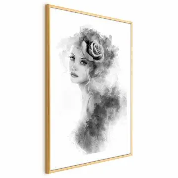 Plakat Akwarelowy portret 60 x 90 cm z ramą złotą i marginesem