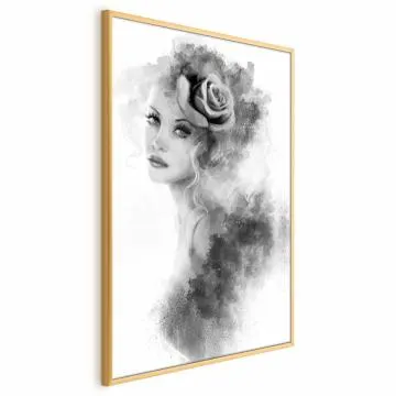 Plakat Akwarelowy portret 29,7 x 42 cm z ramą złotą bez marginesu