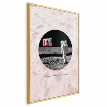 Plakat Love You 60x90 cm z ramą złotą bez marginesu