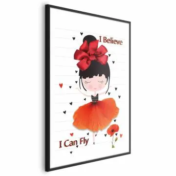 Plakat Fly 21x30 cm z ramą czarną z marginesem