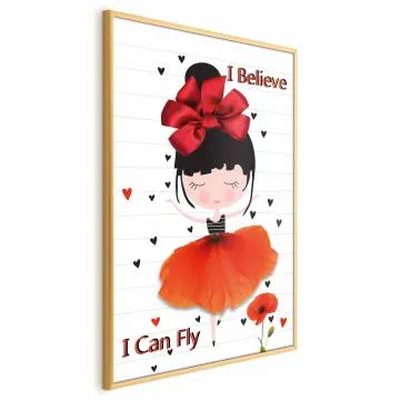 Plakat Fly 29,7x42 cm z ramą złotą bez marginesu