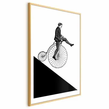 Plakat Cyklista 40x60 cm z ramą złotą z marginesem