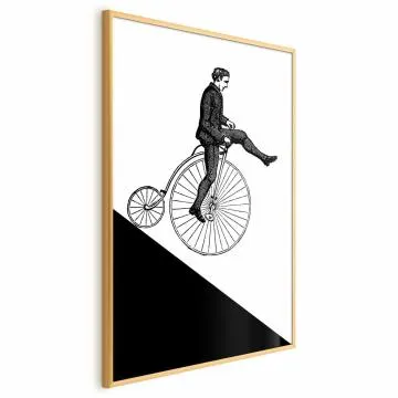 Plakat Cyklista 40x60 cm z ramą złotą bez marginesu