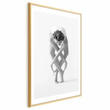 Plakat Balet 21x30 cm z ramą złotą z marginesem