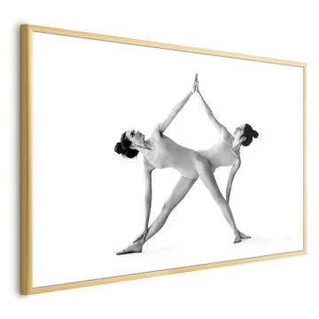 Plakat Joga 60x40 cm z ramą złotą z marginesem