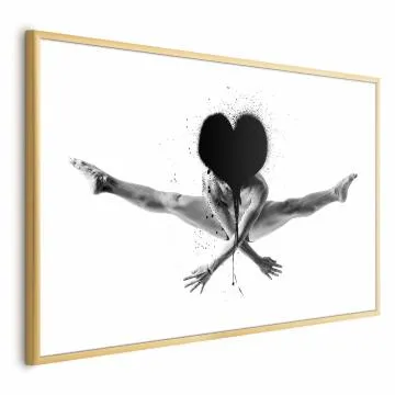 Plakat Skok 42x29,7 cm z ramą złotą z marginesem