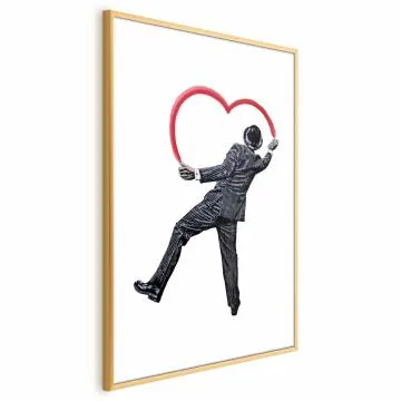 Plakat Elegancki graficiarz 60x90 cm z ramą złotą z marginesem