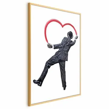 Plakat Elegancki graficiarz 40x60 cm z ramą złotą bez marginesu