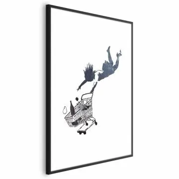 Plakat Szał zakupów 29,7x42 cm z ramą czarną z marginesem