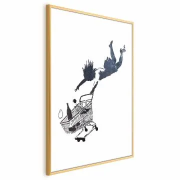 Plakat Szał zakupów 29,7x42 cm z ramą złotą bez marginesu