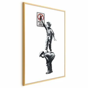 Plakat Graffiti 60x90 cm z ramą złotą z marginesem