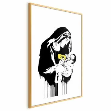 Plakat Karmiąca matka 40x60 cm z ramą złotą z marginesem