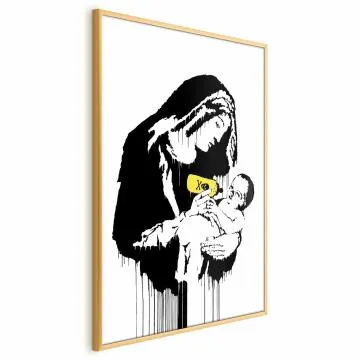 Plakat Karmiąca matka 40x60 cm z ramą złotą bez marginesu
