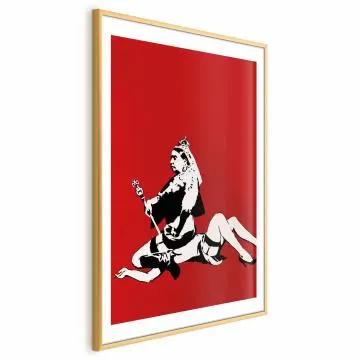 Plakat Banksy: Queen Victoria 40x60 cm z ramą złotą z marginesem