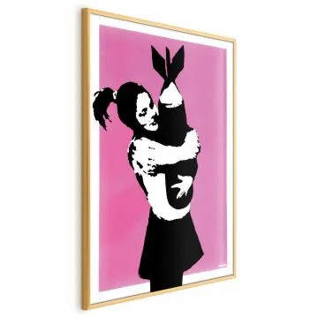 Plakat Bombowy uścisk 21x30 cm z ramą złotą bez marginesu