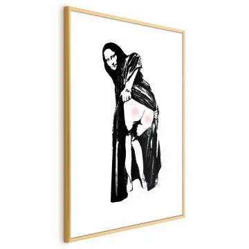Plakat Bolesne siedzenie 29,7x42 cm z ramą złotą z marginesem