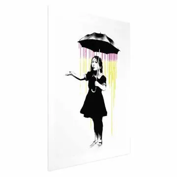 Plakat Dziewczynka z parasolką 29,7x42 cm bez ramy z marginesem