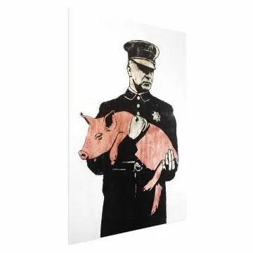 Plakat Policyjna świnia 40x60 cm bez ramy bez marginesu