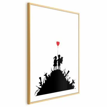 Plakat Pole bitwy 29,7x42 cm z ramą złotą z marginesem