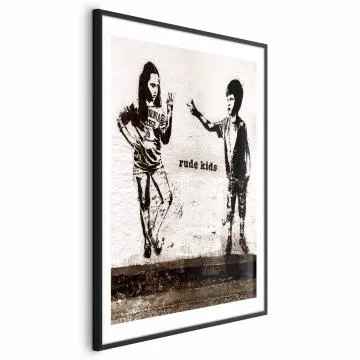 Plakat Niegrzeczne dzieci 40x60 cm z ramą czarną z marginesem