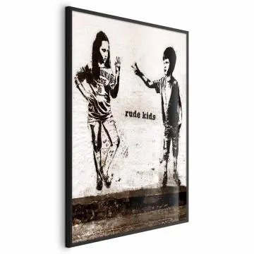 Plakat Niegrzeczne dzieci 60x90 cm z ramą czarną bez marginesu