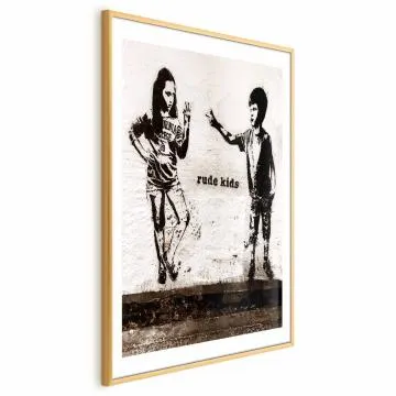 Plakat Niegrzeczne dzieci 29,7x42 cm z ramą złotą z marginesem