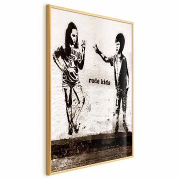 Plakat Niegrzeczne dzieci 60x90 cm z ramą złotą bez marginesu