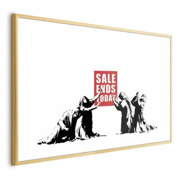 Plakat Wyprzedaż 90x60 cm z ramą złotą z marginesem