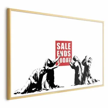 Plakat Wyprzedaż 30x21 cm z ramą złotą bez marginesu