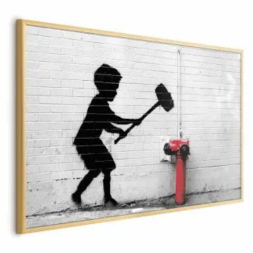 Plakat Zniszczyć hydrant 60x40 cm z ramą złotą bez marginesu