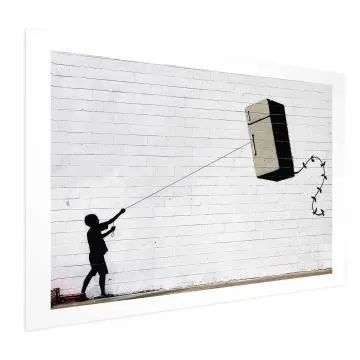 Plakat Latająca lodówka 90x60 cm bez ramy z marginesem
