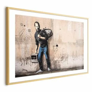 Plakat Steve 90x60 cm z ramą złotą z marginesem