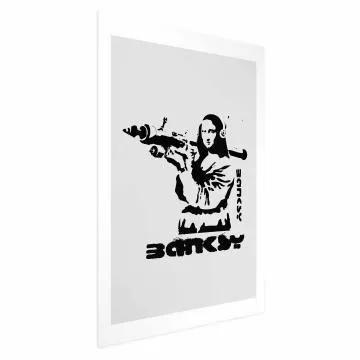 Plakat Mona Lisa z bazuką 60x90 cm bez ramy z marginesem