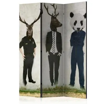 Parawan akustyczny Zwierzęta 135x172 cm 3-częściowy zielony