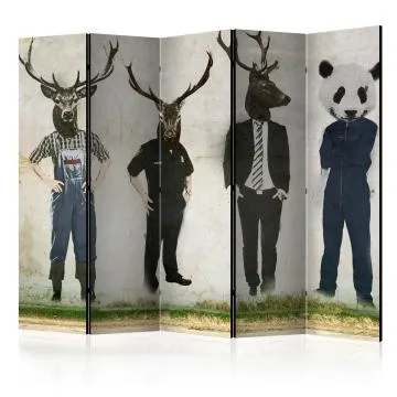 Parawan akustyczny Zwierzęta 225x172 cm 5-częściowy zielony