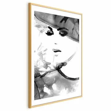Plakat Zakochana elegancja 40x60 cm z ramą złotą z marginesem