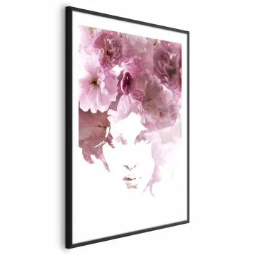 Plakat Kwieciste spojrzenie 40x60 cm z ramą czarną z marginesem