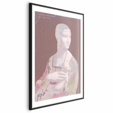 Plakat Pastelowa dama 40x60 cm z ramą czarną z marginesem