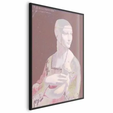Plakat Pastelowa dama 40x60 cm z ramą czarną bez marginesu