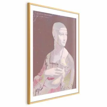 Plakat Pastelowa dama 40x60 cm z ramą złotą z marginesem
